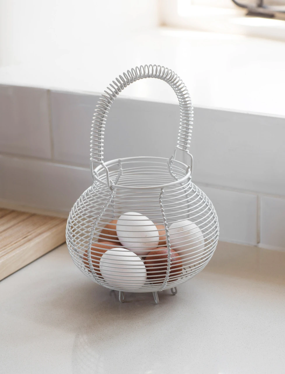 Brompton Egg Basket - Chalk 1 Brompton Egg Basket - Chalk