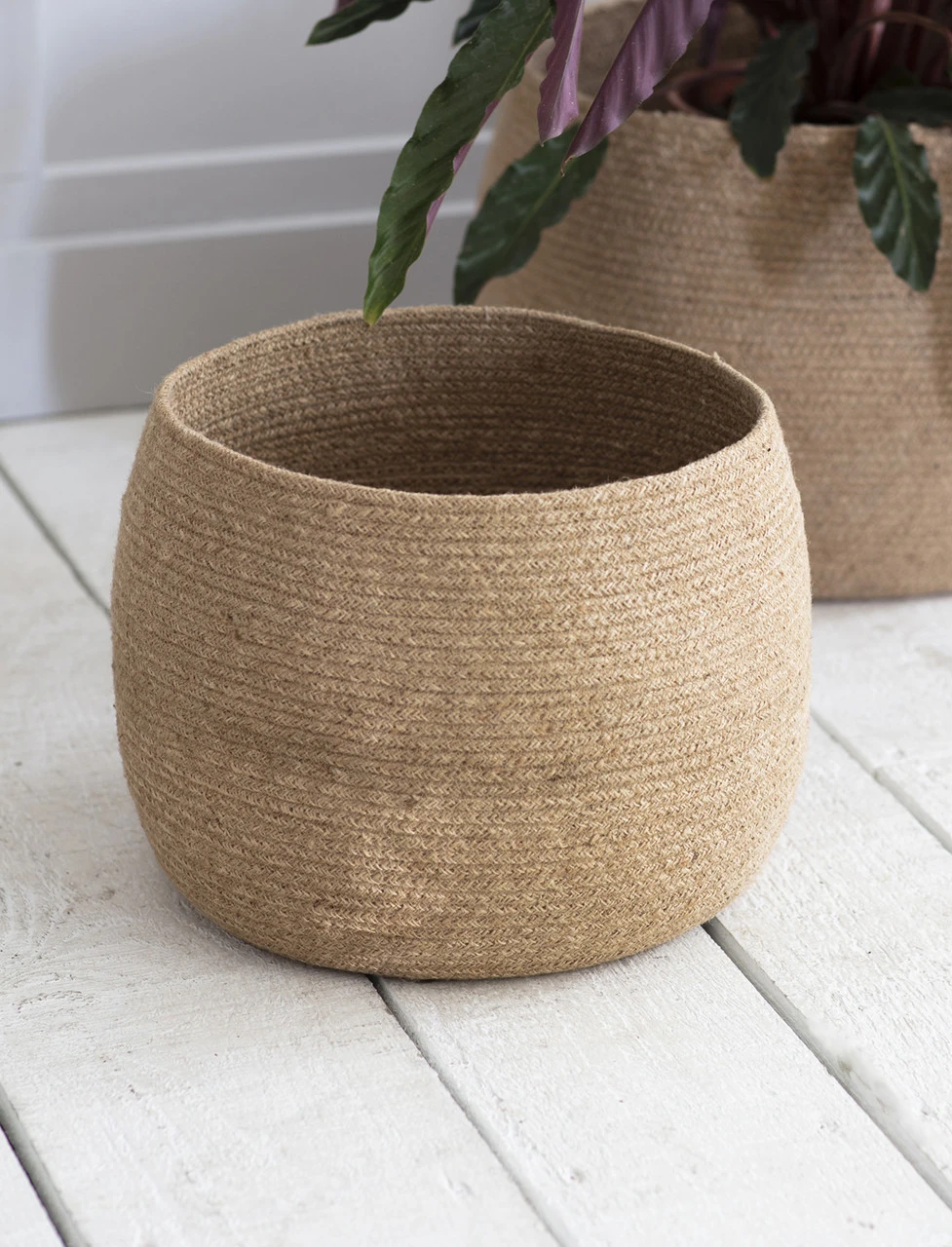 Round Jute Basket - Medium 1 Round Jute Basket - Medium