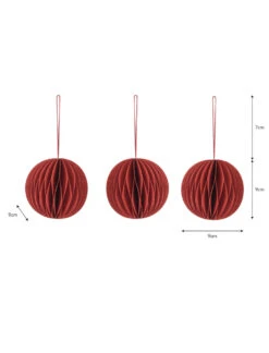 Set Of 3 Maddox Round Baubles - Brick Red 7 Set Of 3 Maddox Round Baubles - Brick Red -Garden Trading Store BBBK01 portrait 9 84935.1666184891