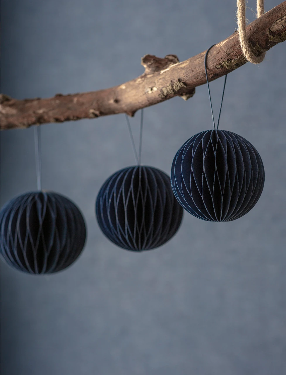 Set Of 3 Maddox Round Baubles - Ink 1 Set Of 3 Maddox Round Baubles - Ink