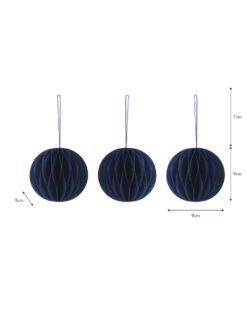 Set Of 3 Maddox Round Baubles - Ink 5 Set Of 3 Maddox Round Baubles - Ink -Garden Trading Store BBIK03 portrait 9 50735.1638459625