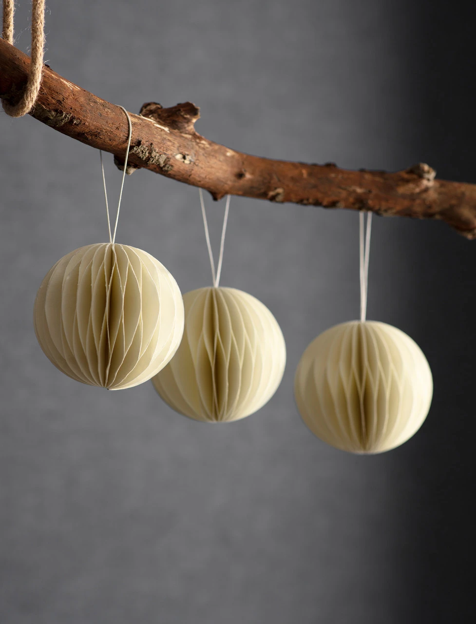 Set Of 3 Maddox Round Baubles - Warm White 1 Set Of 3 Maddox Round Baubles - Warm White