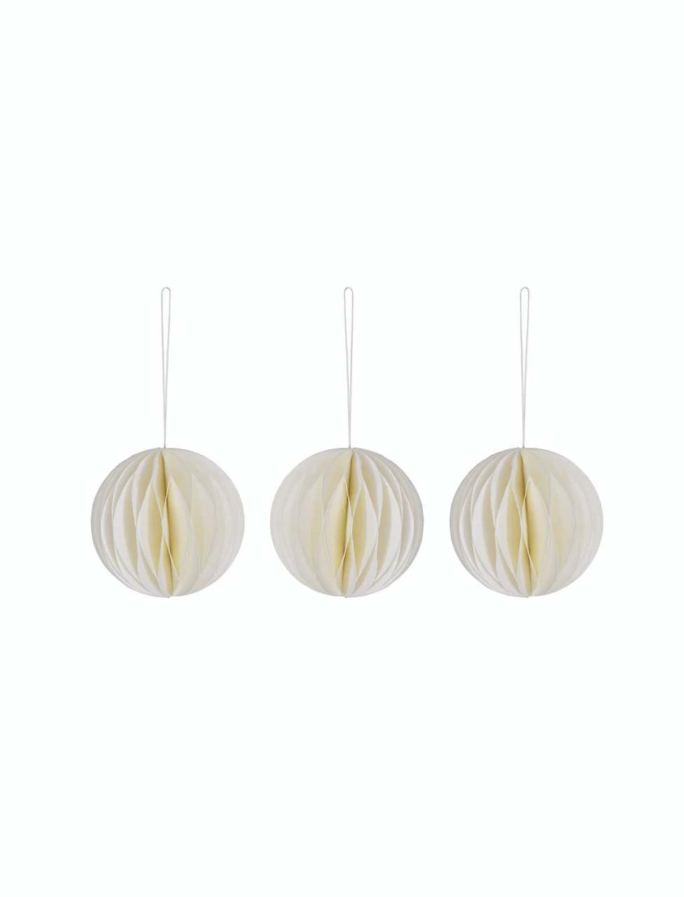 Set Of 3 Maddox Round Baubles - Warm White 2 Set Of 3 Maddox Round Baubles - Warm White - Image 2