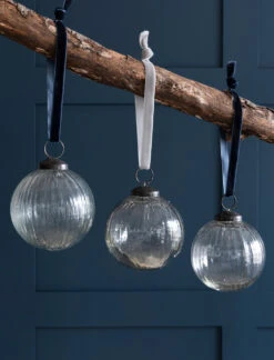 Set Of 3 Of Murrine Baubles - Clear