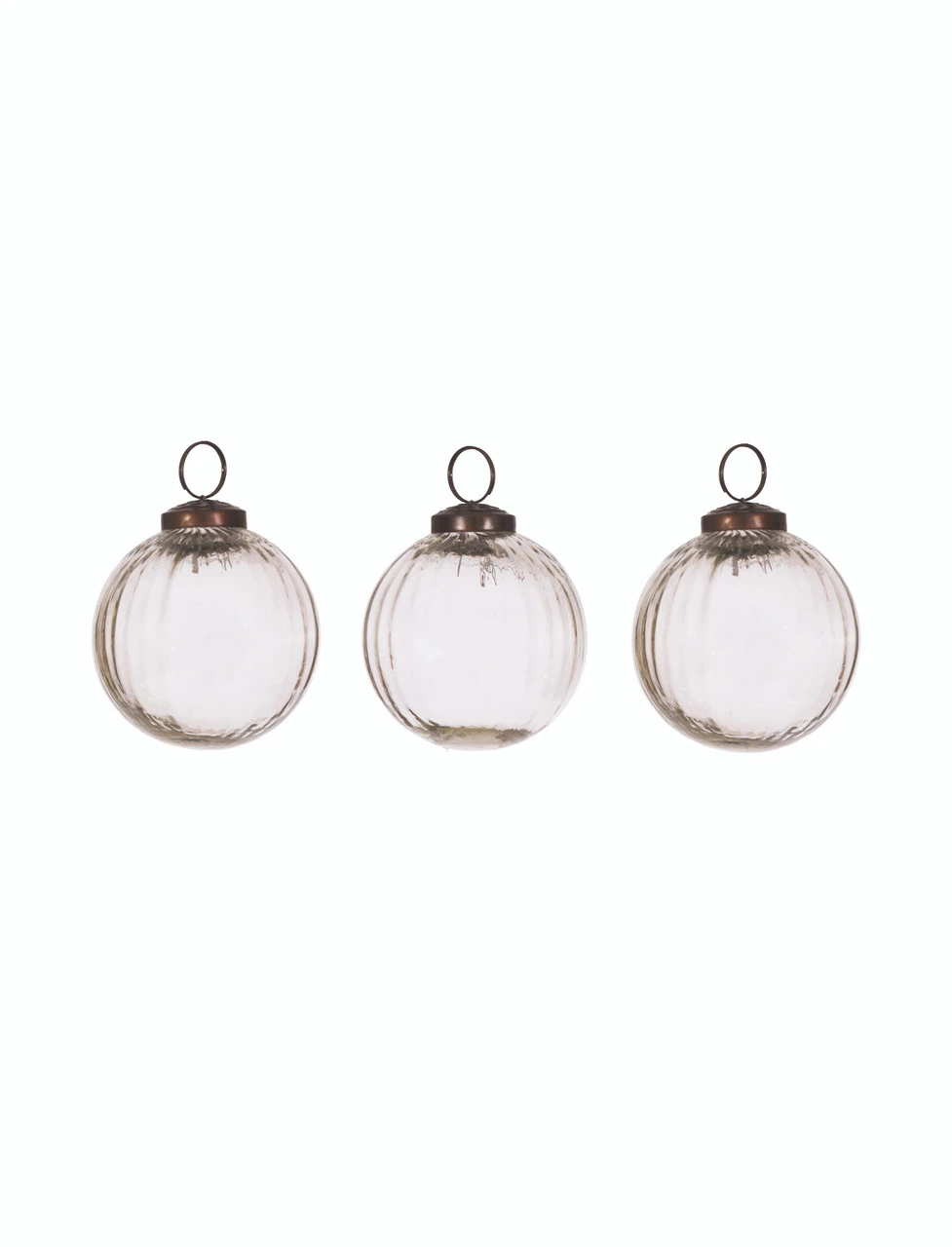 Set Of 3 Of Murrine Baubles - Clear 2 Set Of 3 Of Murrine Baubles - Clear - Image 2