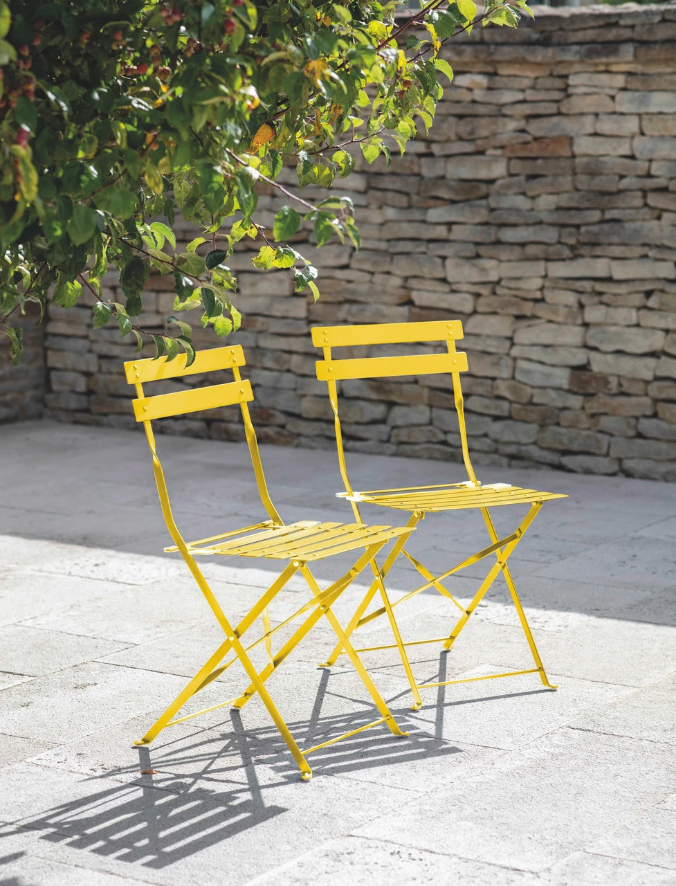 Pair Of Bistro Chairs - Lemon 1 Pair Of Bistro Chairs - Lemon