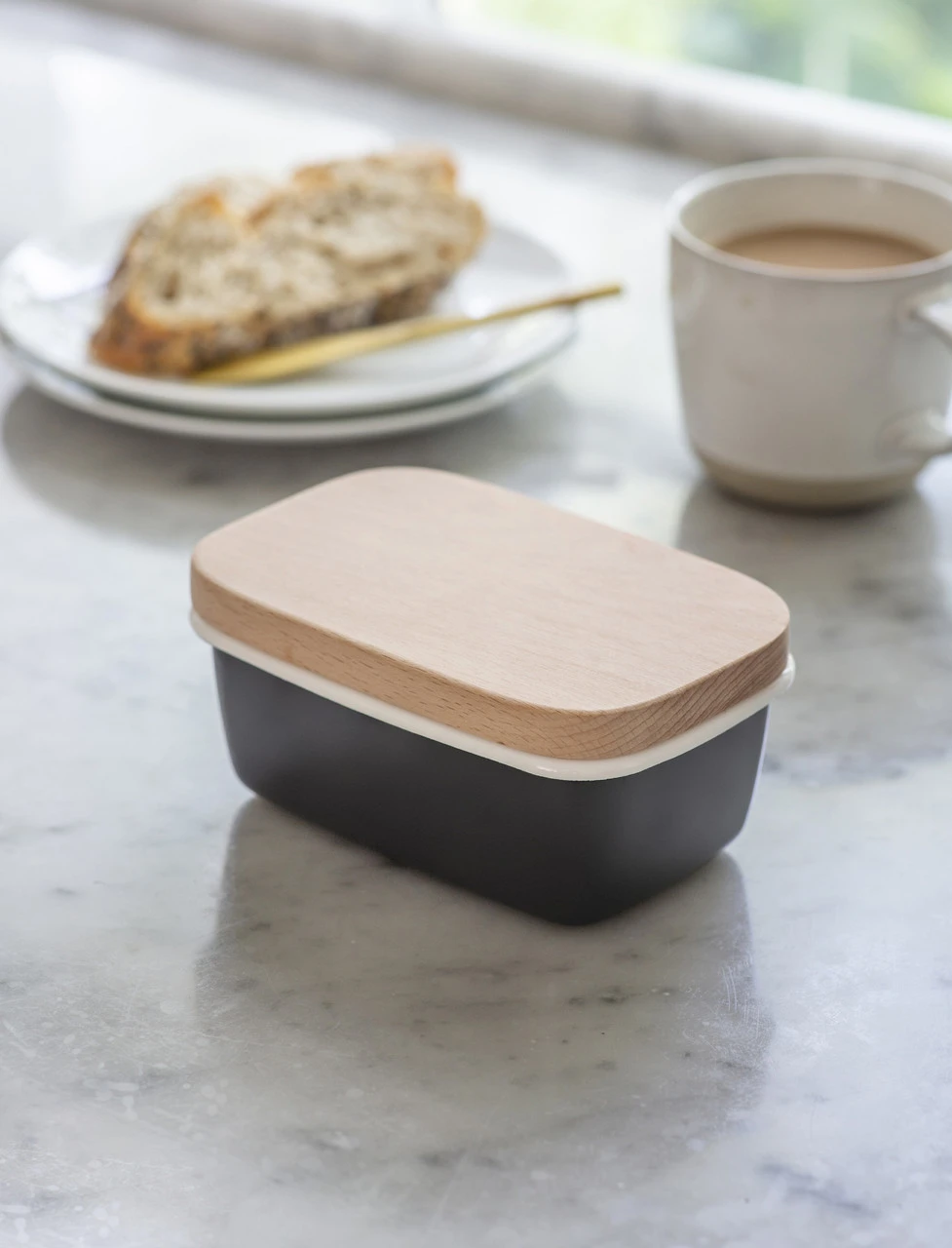Enamel Butter Dish - Carbon 1 Enamel Butter Dish - Carbon