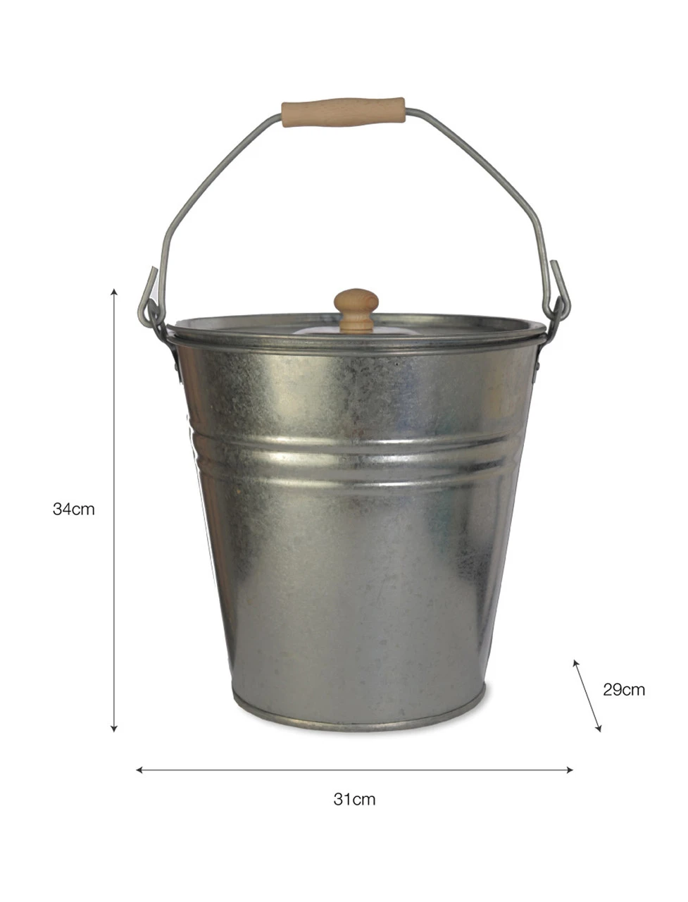 Bucket With Lid - Galvanised Steel 3 Bucket With Lid - Galvanised Steel - Image 3