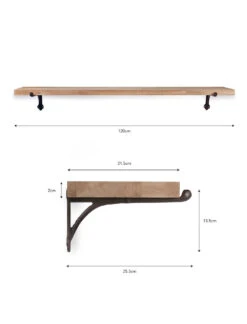 Oak & Cast Iron Shelf - Large 7 Oak & Cast Iron Shelf - Large -Garden Trading Store CBOA01 portrait 9 51762.1638462755