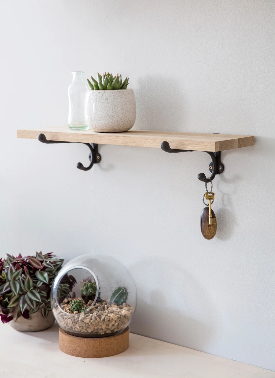 Oak & Cast Iron Shelf - Small 1 Oak & Cast Iron Shelf - Small