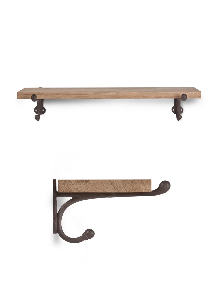 Oak & Cast Iron Shelf - Small 4 Oak & Cast Iron Shelf - Small - Image 4