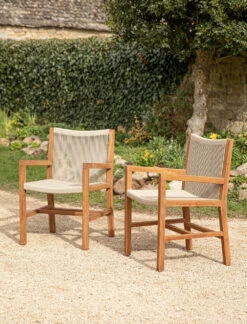 Pair Of Mylor Dining Armchairs - Natural