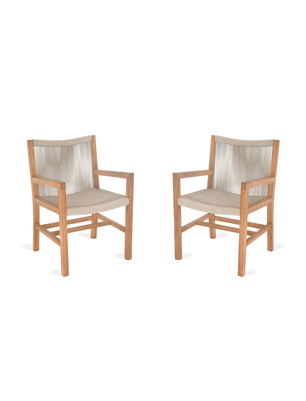 Pair Of Mylor Dining Armchairs - Natural 4 Pair Of Mylor Dining Armchairs - Natural - Image 4