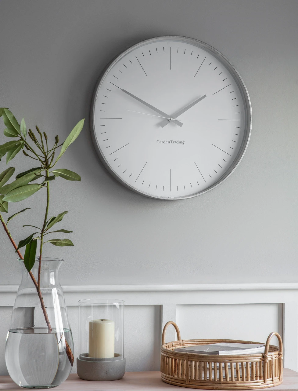 Eastington Clock - Galvanised Steel- 50cm 1 Eastington Clock - Galvanised Steel- 50cm