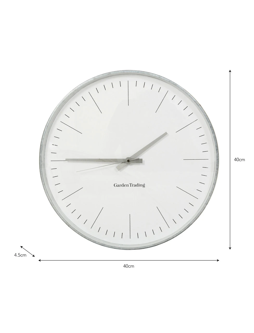 Eastington Clock - Galvanised Steel- 40cm 3 Eastington Clock - Galvanised Steel- 40cm - Image 3
