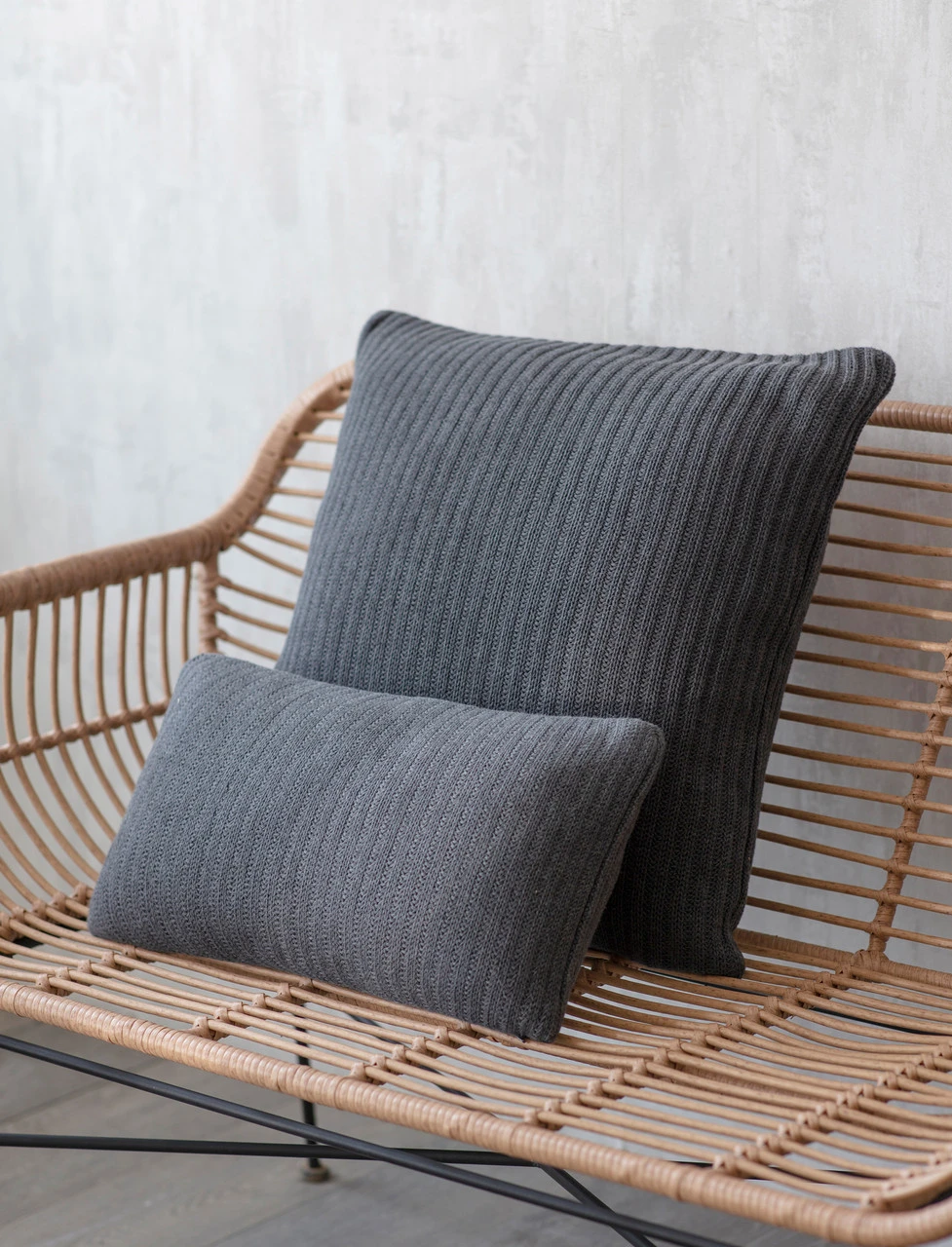 Orford Cushion - Dark Grey - 60 X 60cm 2 Orford Cushion - Dark Grey - 60 X 60cm - Image 2