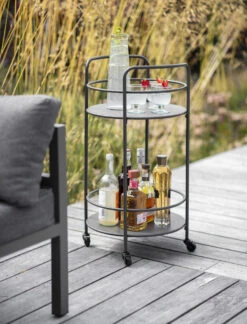 Round Drinks Trolley - Carbon