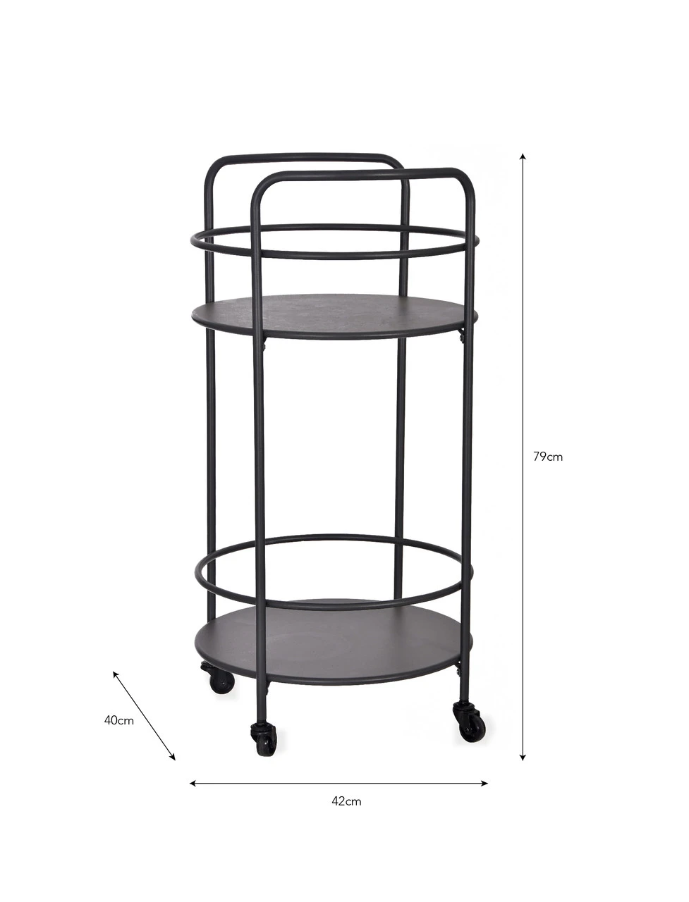Round Drinks Trolley - Carbon 4 Round Drinks Trolley - Carbon - Image 4