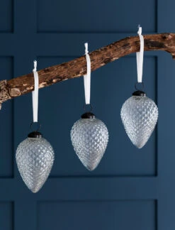 Set Of 3 Elkstone Baubles - Clear