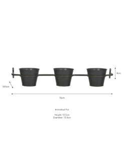 Triple Winson Wall Pots And Farringdon Holder - Black -Garden Trading Store FPBG02 portrait 9 91522.1638547855