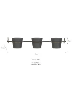 Triple Stratton Wall Pots And Farringdon Holder - Carbon -Garden Trading Store FPCN02 portrait 9 85197.1638547861