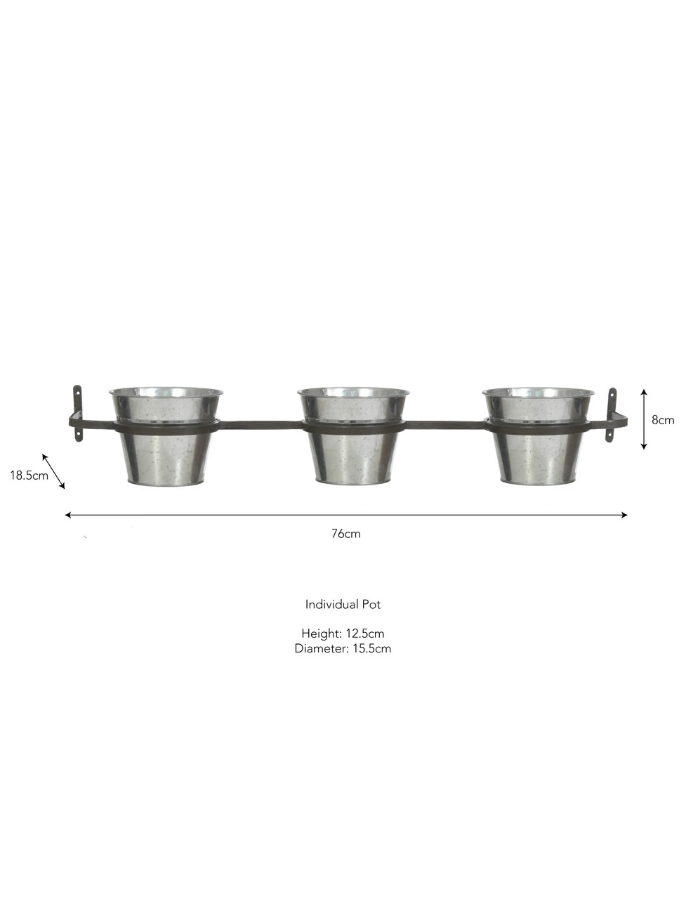 Triple Winson Wall Pots And Farringdon Holder - Silver 3 Triple Winson Wall Pots And Farringdon Holder - Silver - Image 3