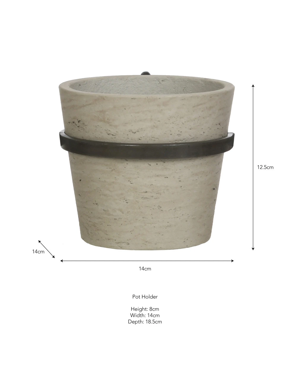 Single Stratton Wall Pot And Farringdon Holder - Stone 3 Single Stratton Wall Pot And Farringdon Holder - Stone - Image 3