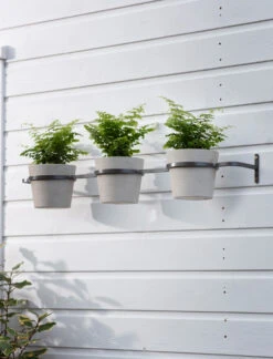 Triple Stratton Wall Pots And Farringdon Holder - Stone
