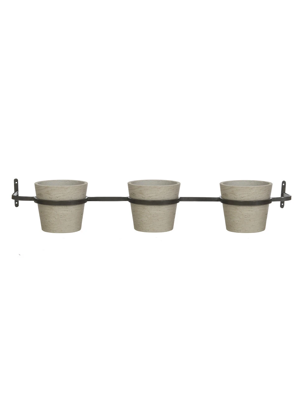 Triple Stratton Wall Pots And Farringdon Holder - Stone 2 Triple Stratton Wall Pots And Farringdon Holder - Stone - Image 2