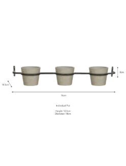 Triple Stratton Wall Pots And Farringdon Holder - Stone 5 Triple Stratton Wall Pots And Farringdon Holder - Stone -Garden Trading Store FPST06 portrait 9 02821.1638547873
