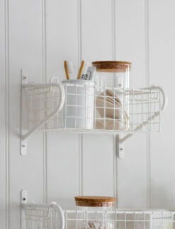 Wirework Basket Shelf - Lily White - Small