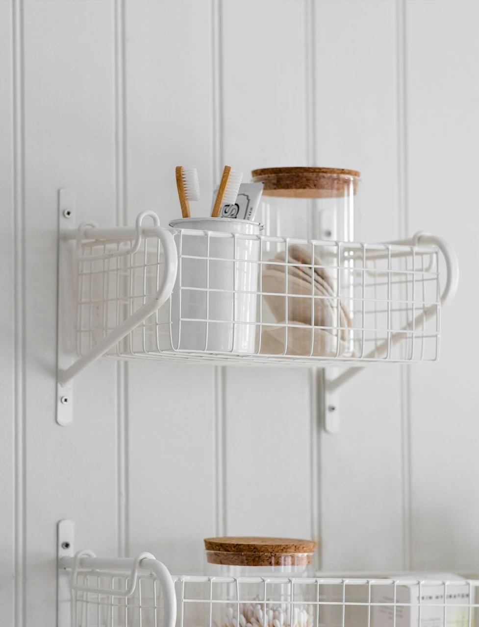Wirework Basket Shelf - Lily White - Small 1 Wirework Basket Shelf - Lily White - Small