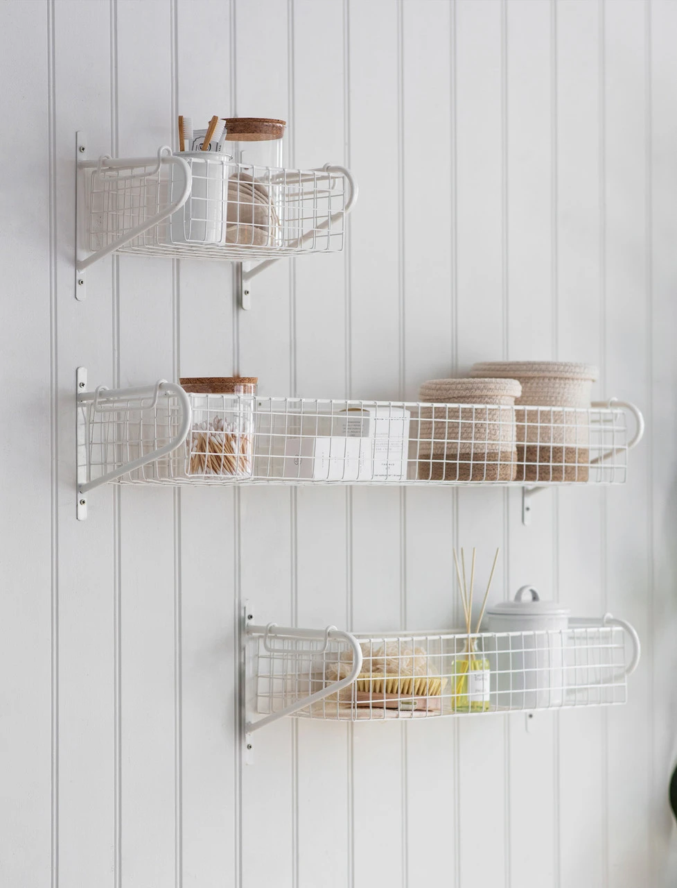 Wirework Basket Shelf - Lily White - Small 2 Wirework Basket Shelf - Lily White - Small - Image 2