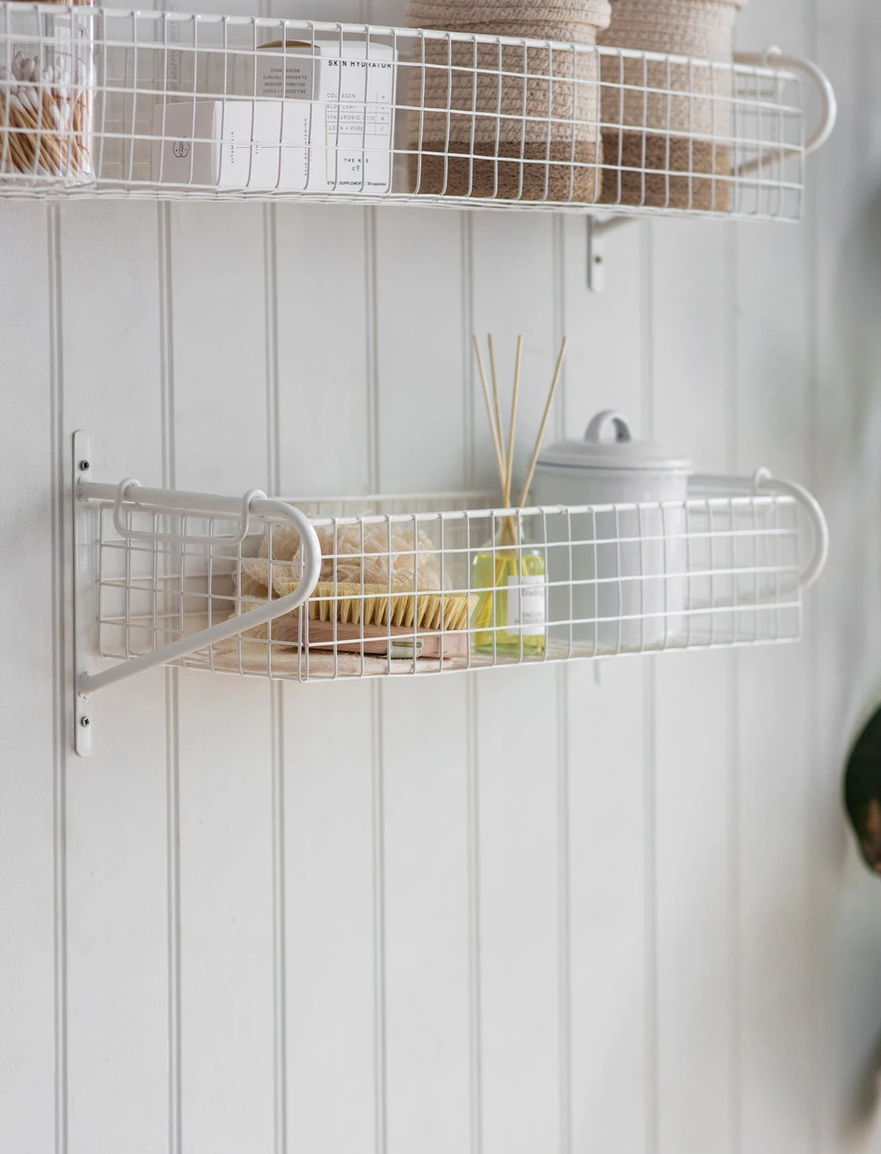 Wirework Basket Shelf - Lily White - Medium 1 Wirework Basket Shelf - Lily White - Medium