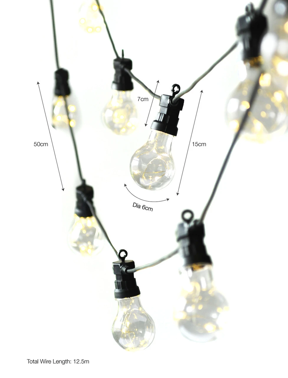 Festoon Classic Lights - Black - 20 Bulbs 4 Festoon Classic Lights - Black - 20 Bulbs - Image 4
