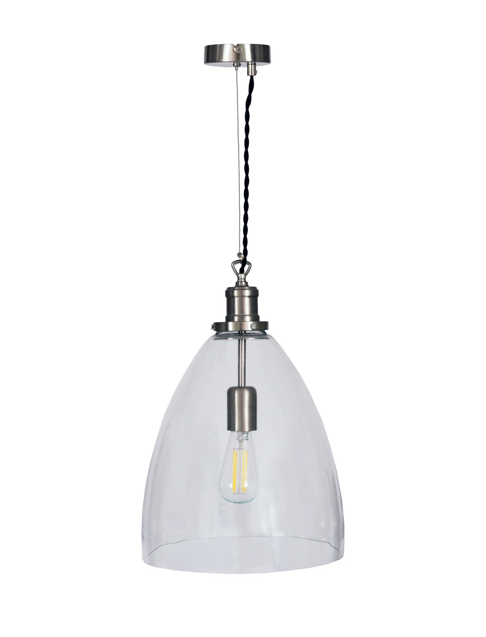 Hoxton Bullet Pendant Light - Satin Nickel 3 Hoxton Bullet Pendant Light - Satin Nickel - Image 3
