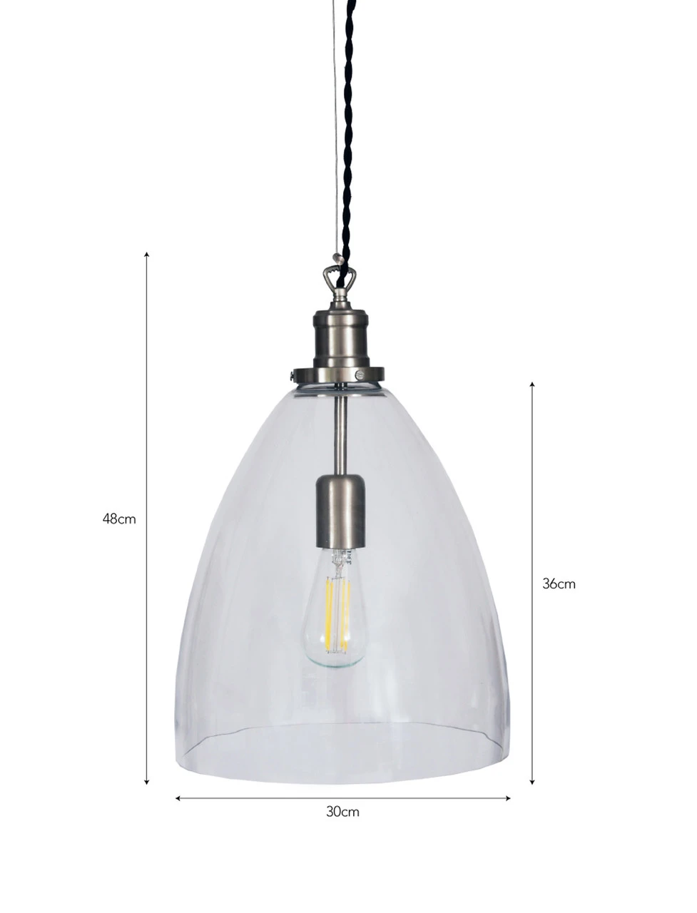 Hoxton Bullet Pendant Light - Satin Nickel 4 Hoxton Bullet Pendant Light - Satin Nickel - Image 4