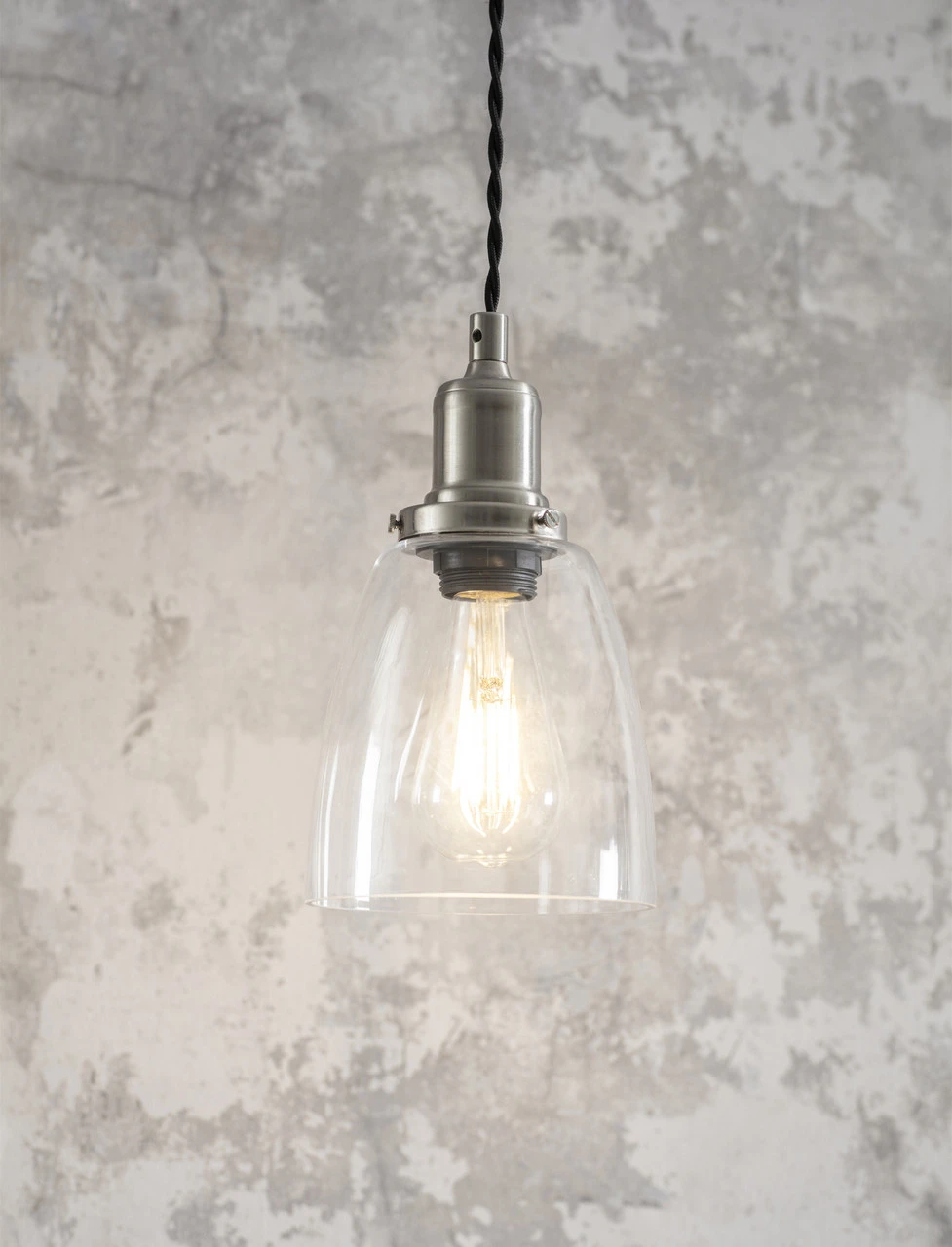 Hoxton Domed Pendant Light - Satin Nickel 1 Hoxton Domed Pendant Light - Satin Nickel