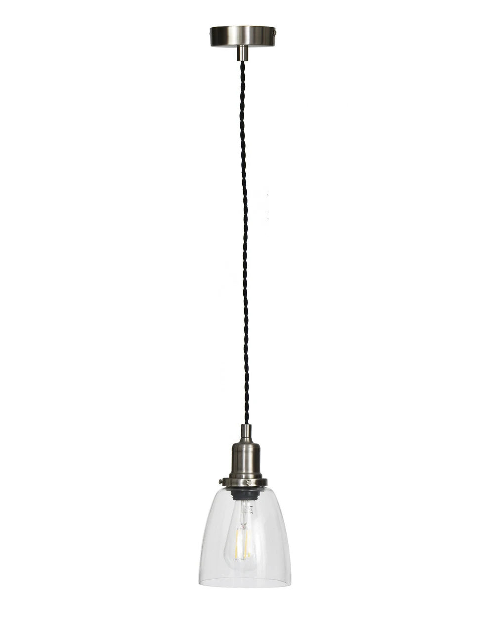 Hoxton Domed Pendant Light - Satin Nickel 3 Hoxton Domed Pendant Light - Satin Nickel - Image 3