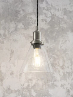 Hoxton Cone Pendant Light - Satin Nickel