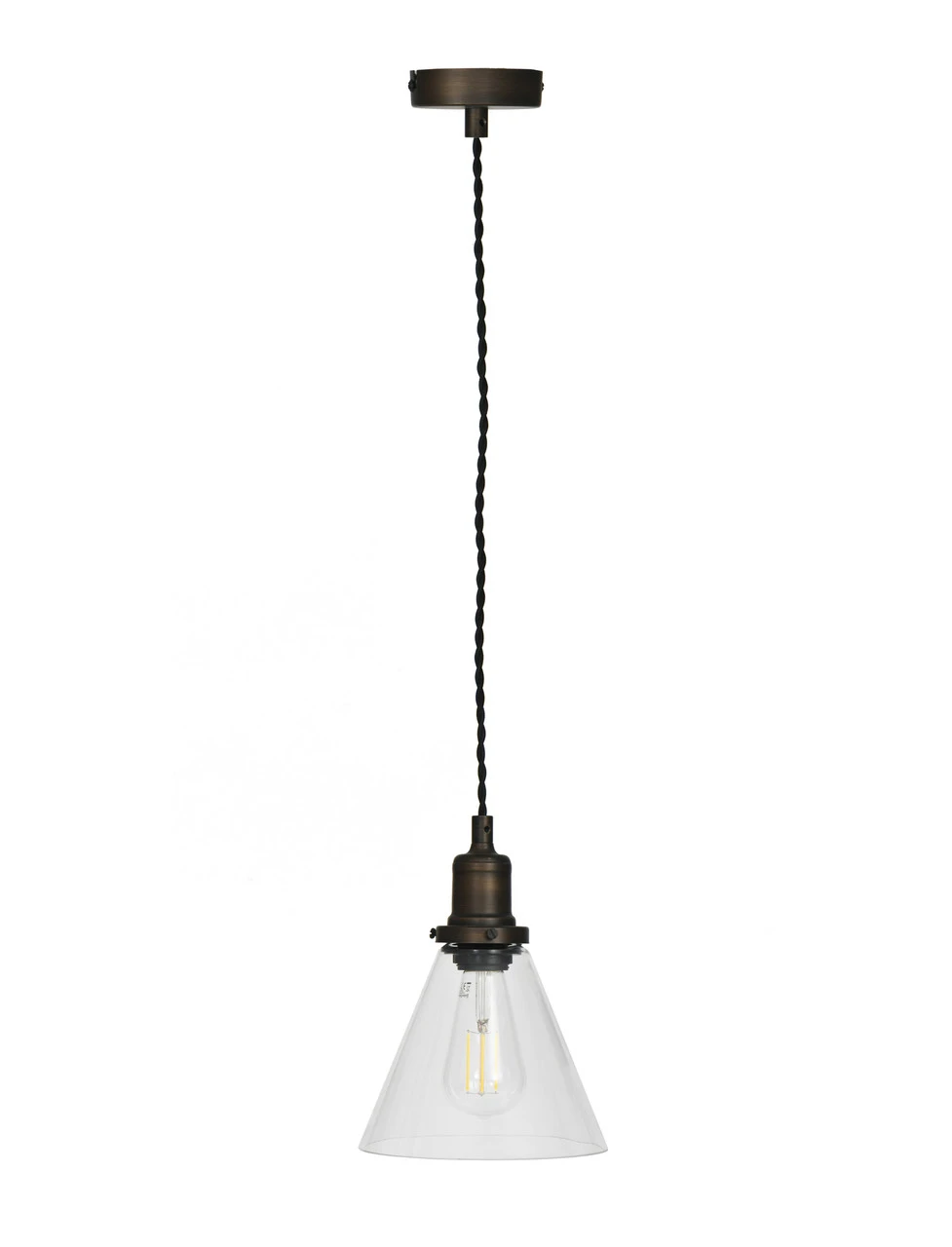 Hoxton Cone Pendant Light - Antique Bronze 2 Hoxton Cone Pendant Light - Antique Bronze - Image 2