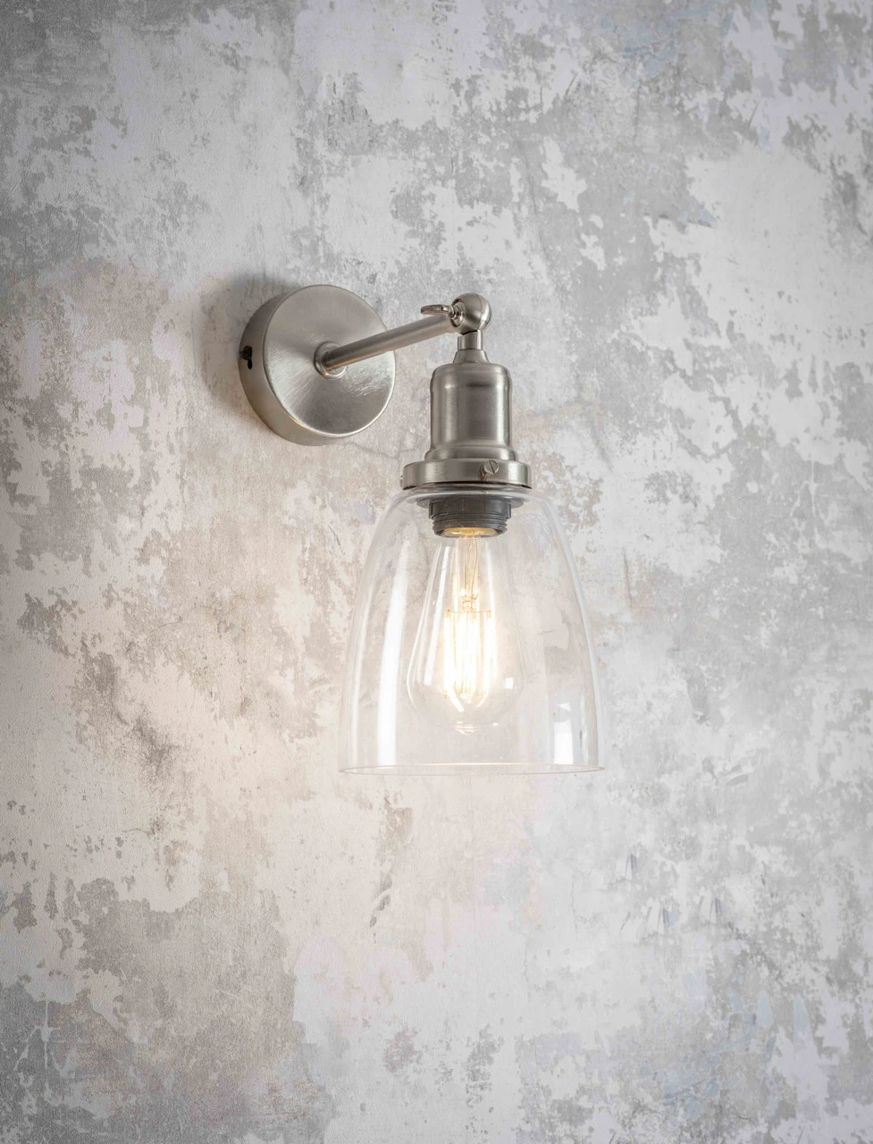 Hoxton Dome Wall Light - Satin Nickel 1 Hoxton Dome Wall Light - Satin Nickel