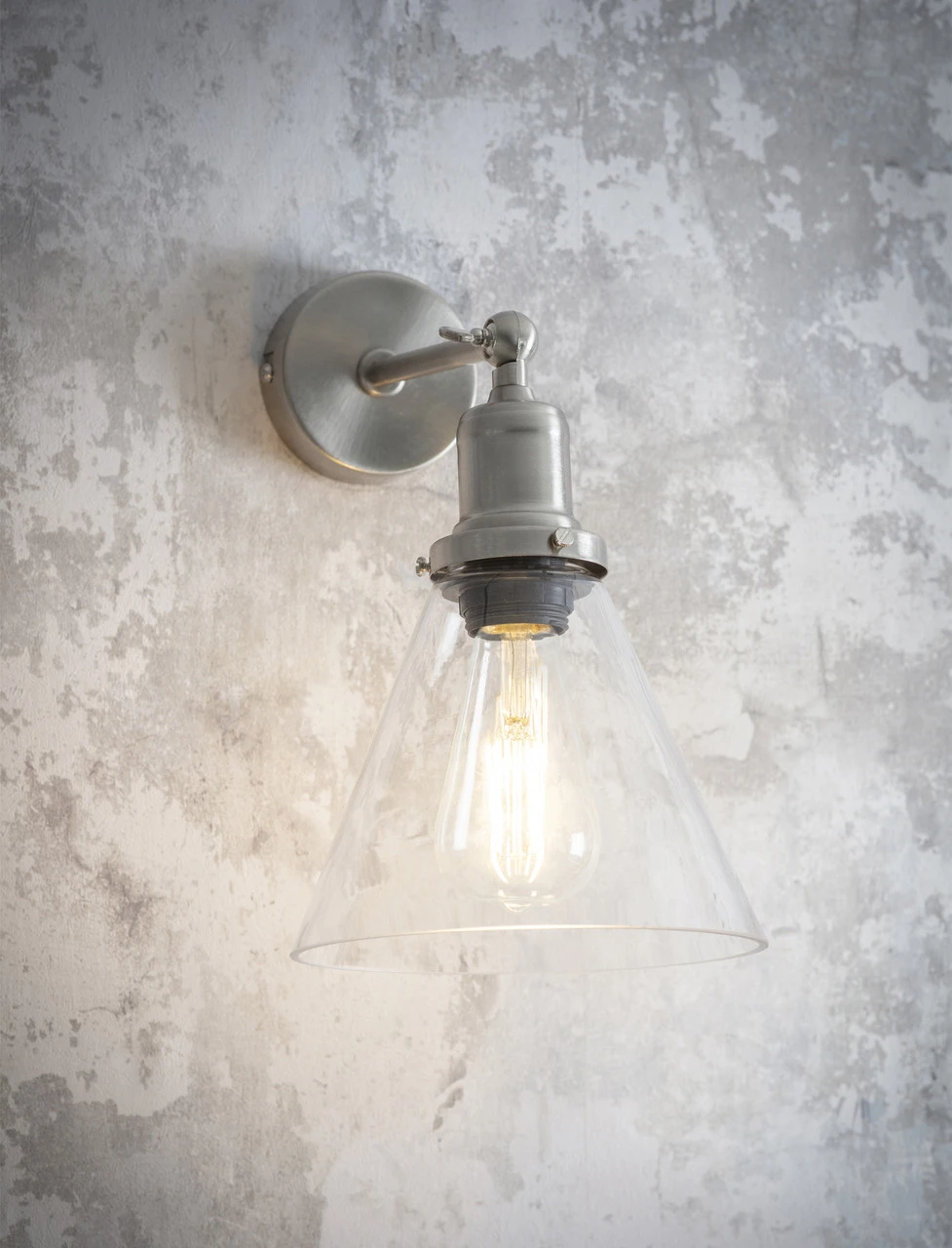 Hoxton Cone Wall Light - Satin Nickel 1 Hoxton Cone Wall Light - Satin Nickel