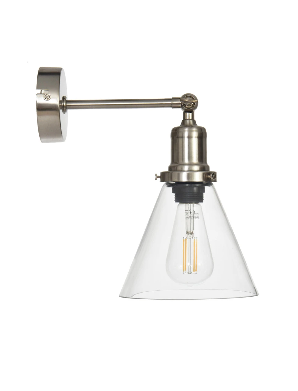 Hoxton Cone Wall Light - Satin Nickel 3 Hoxton Cone Wall Light - Satin Nickel - Image 3