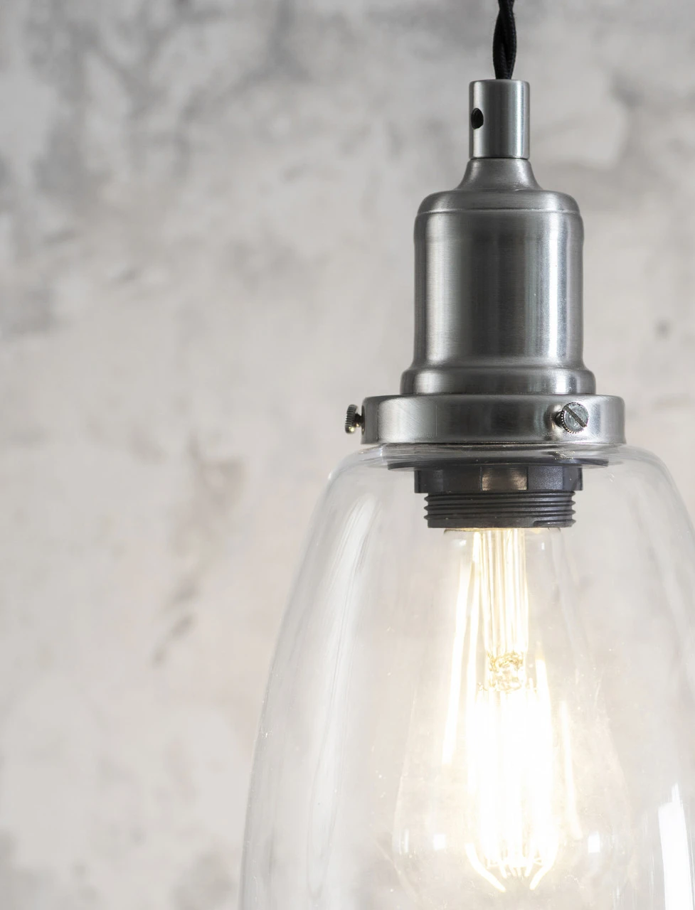 Trio Of Hoxton Domed Pendant Light - Satin Nickel 2 Trio Of Hoxton Domed Pendant Light - Satin Nickel - Image 2