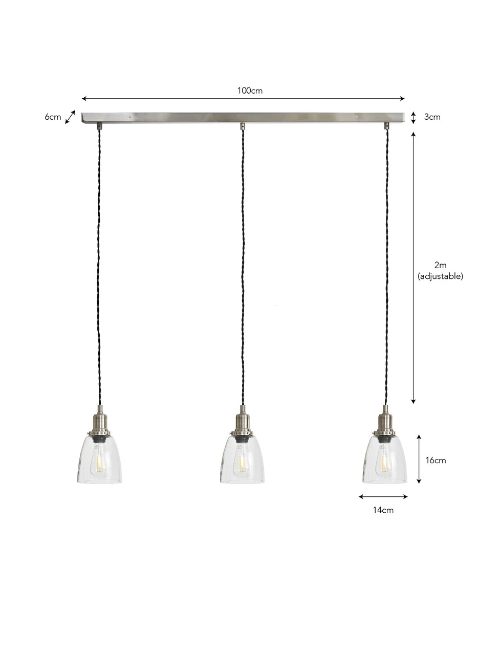 Trio Of Hoxton Domed Pendant Light - Satin Nickel 4 Trio Of Hoxton Domed Pendant Light - Satin Nickel - Image 4