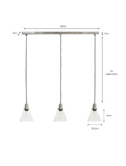 Trio Of Hoxton Cone Pendant Light - Satin Nickel 5 Trio Of Hoxton Cone Pendant Light - Satin Nickel -Garden Trading Store LAHO18 portrait 9 95213.1638469901