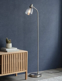 Hoxton Dome Floor Lamp - Satin Nickel