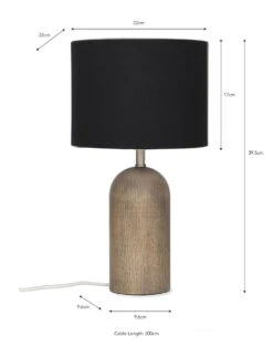 Kingsbury Ash Table Lamp - Black 5 Kingsbury Ash Table Lamp - Black -Garden Trading Store LAKB02 portrait 9 45925.1638530425