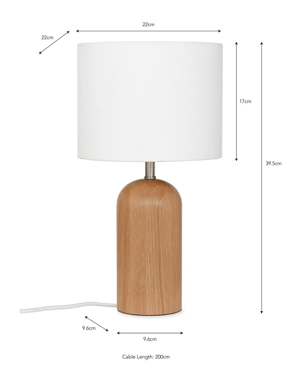 Kingsbury Oak Table Lamp - White 3 Kingsbury Oak Table Lamp - White - Image 3